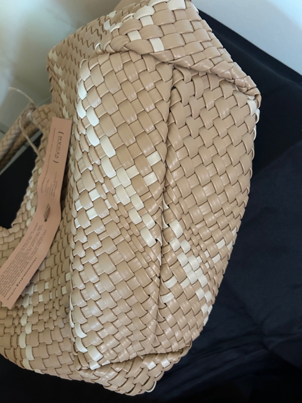 Braided Beige and White Woven Tote - Everyday Carry - Picture 7 of 9